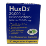 Pack of 30 HuxD3 20000IU Colecaliferol Capsules