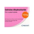 Pack of Cetirizine hayfever relief tablets for allergy symptom treatment