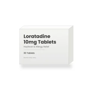 Box of 30 tablets of Loratadine 10mg tablets