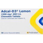 Adcal D3 1500mg/400 IU - 56 Chewable Lemon Tablets - Calcium Carbonate & Vit D3