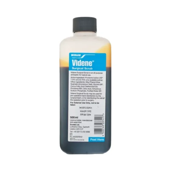 Videne Surgical Scrub 7.5% w/w povidone-iodine 500ml bottle